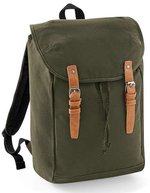 Quadra Vintage Rucksack aus Baumwoll-Canvas, Black 26 x 45 x 16.5 cm, QD615 – Military Green
