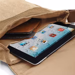 Quadra Borsa a tracolla Tablet Reporter Vintage Canvas, Sahara 23 x 28 x 7 cm, QD624 – immagine 4