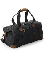 Quadra Waxed Canvas Reisetasche mit Lederakzenten, Black 48 x 26 x 24 cm, QD650 – Bild 2