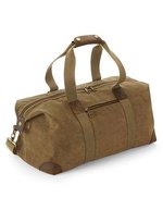 Quadra Waxed Canvas Reisetasche mit Lederakzenten, Black 48 x 26 x 24 cm, QD650 – Desert Sable