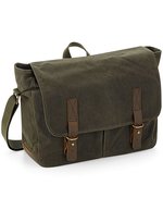 Quadra Heritage Waxed Canvas Messenger Tasche, Desert Sand 34 x 26 x 12 cm, QD653 – Verde oliva