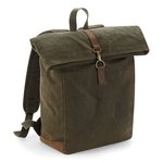 Quadra Wachstuch-Rucksack mit Lederakzenten, Black 30 x 40 x 14 cm, QD655 – Bild 3