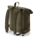 Quadra Wachstuch-Rucksack mit Lederakzenten, Black 30 x 40 x 14 cm, QD655 – Bild 4