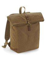 Quadra Wachstuch-Rucksack mit Lederakzenten – Desert Sand