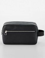 Quadra Kulturtasche in Lederoptik mit Fächern – Black
