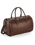Quadra Vollnarbenleder-Optik Weekender mit Schuhfach, Black 54 x 33 x 29 cm, QD880 – Fauve