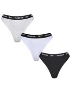 Reebok Lotty Thong 3er-Pack Baumwolle, Black/White XS, RBK9626 – Black/White/Grey Marl