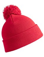 Result Winter Essentials Junior Pom Pom Beanie aus Polyacryl, Black One Size, RC028J – Rosso