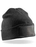 Result Winter Essentials Double Knit Thinsulate™ Mütze mit Druckerpatch – Black