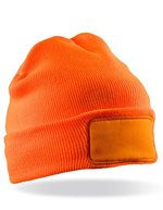 Result Winter Essentials Double Knit Thinsulate™ Mütze mit Druckerpatch – Fluorescent Orange