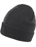 Result Winter Essentials Leichte Thinsulate-Mütze mit Umschlag – Black