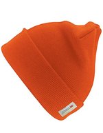 Result Winter Essentials Thinsulate™ Wollige Ski Mütze Schwarz – Fluorescent Orange