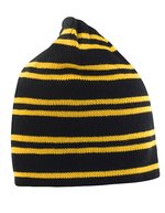 Result Winter Essentials Wendbarer Beanie mit Kontraststreifen – Black/Gold/Black