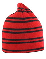 Result Winter Essentials Wendbarer Beanie mit Kontraststreifen, Lime/Grey One Size, RC354 – Red/Black/Black