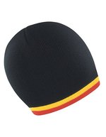 Result Winter Essentials National Beanie mit Kontraststreifen – Black/Yellow/Red