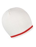 Result Winter Essentials National Beanie mit Kontraststreifen, Black/White One Size, RC368 – White/Red
