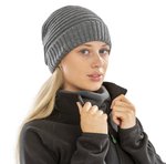 Result Winter Essentials Zopfmuster Mütze mit Fleecefutter, Fennel/Black One Size, RC376 – Bild 1