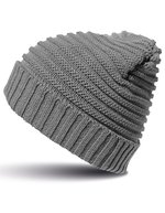 Result Winter Essentials Zopfmuster Mütze mit Fleecefutter, Fennel/Black One Size, RC376 – Grey/Black