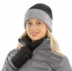 Result Winter Essentials Double-Layer Knitted Beanie with Cuff, Black/Grey One Size, RC378 – image 2