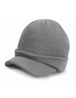 Result Winter Essentials Esco Army Strickmütze mit Schirm, Black One Size, RC60 – Cool Grey