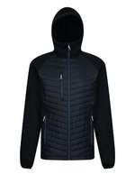 Hybridjacke mit Stretchmaterial und Taschen – Black/Seal Grey