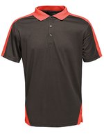 Coolweave Polo mit 3-Knopfleiste – Black/Classic Red