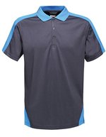 Coolweave Polo mit 3-Knopfleiste – Navy/New Royal
