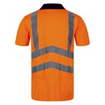 Regatta High Visibility Sichtbares Polo mit Reißverschluss und Rippkragen, Orange/Navy S, RG1890 – Bild 4