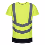 Regatta High Visibility Hi-Vis Short Sleeve T-Shirt with Reflective Stripes, Yellow/Navy L, RG194 – image 3