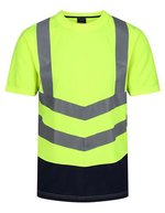 Regatta High Visibility Hi-Vis Kurzarm T-Shirt mit Reflexstreifen – Yellow/Navy
