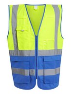 Regatta Professional Hi-Vis Warnweste mit Reißverschluss, Orange S, RG2510 – Jaune/Bleu royal