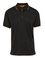 Regatta Professional Antibakterielles Kurzarm-Poloshirt aus Piqué – Black/Orange Pop