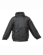 Regatta Junior Wasserdichte Kinderjacke mit Kapuze, Black/Ash (Heather) 104 (3-4 Jahre), RG418 – Bild 1