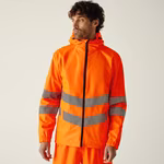 Regatta High Visibility Giacca Hi-Vis Packaway con Cappuccio, Yellow S, RG497 – immagine 2