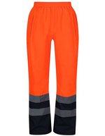 Regatta High Visibility Hochsichtbare Regenhose aus Polyester, Orange/Navy S, RG5050 – Bild 1