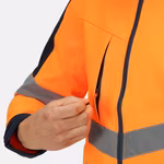 Regatta High Visibility Hi-Vis Softshell Jacket with Pockets, Orange/Navy M, RG625 – image 5