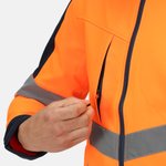 Regatta High Visibility Hi-Vis Softshell Jacke mit Taschen, Orange/Navy S, RG625 – Bild 5
