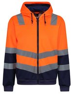 Regatta High Visibility Hochsichtbarer Fleece-Hoodie mit Kapuze, Orange/Navy S, RG6250 – Bild 1