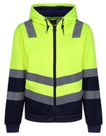 Regatta High Visibility Hochsichtbarer Fleece-Hoodie mit Kapuze – Yellow/Navy