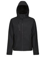Venturer 3-Layer Printable Hooded Softshell Jacket – Black/Black