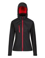 Regatta Professional Softshell-Jacke 3-lagig mit Kapuze für Damen – Black/Classic Red