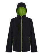 Regatta Professional Navigate 2-Layer Softshelljacke mit Kapuze, Black/Classic Red S, RG705 – Nero/Lime