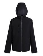 Regatta Professional Navigate 2-Layer Softshelljacke mit Kapuze, Black/Classic Red S, RG705 – Nero/Foca Grigio