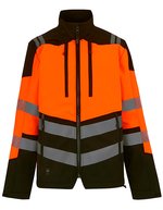 Hi-Vis X-Pro 3 Layer Softshell Jacket (Class 2) – Black/Orange