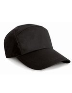 Result Headwear 7-Panel Baumwoll-Werbemütze mit Verschluss – Black