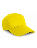 Result Headwear 7-Panel Baumwoll-Werbemütze mit Verschluss, Black One Size, RH02 – Yellow