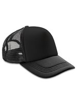 Result Headwear Detroit ½ Mesh Trucker Cap, Snapback – Black/Black