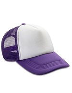 Result Headwear Detroit ½ Mesh Trucker Cap, Snapback, Black/Black One Size, RH089 – Purple/White