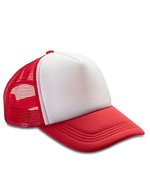 Result Headwear Detroit ½ Mesh Trucker Cap, Snapback, Black/Black One Size, RH089 – Red/White