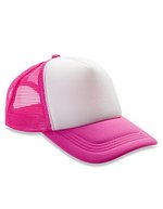 Result Headwear Detroit ½ Mesh Trucker Cap, Snapback, Black/Black One Size, RH089 – Super Pink/White